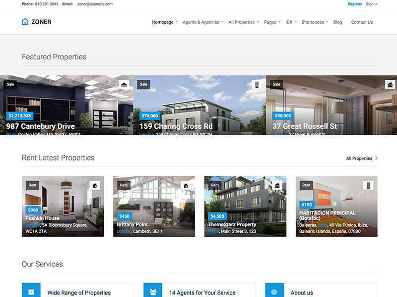 mẫu web nhà đất